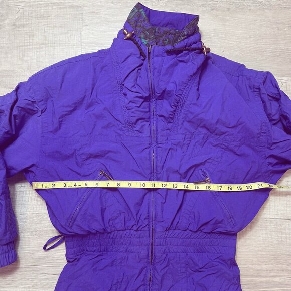 Vintage 80s Tyrolia Reversible Ski Suit Womens One Piece Snowsuit Snow Bib Sz 10 - Picture 8 of 13